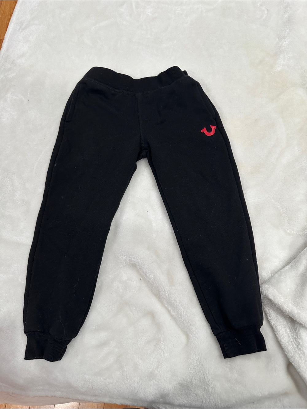 True Religion Kids Black Sweatpants with Red Logo Accent